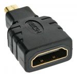 InLine Adattatore HDMI 19pin Type-A femmina a HDMI Micro Type-D maschio, pin dorati  