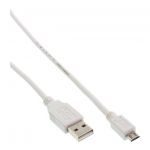 InLine Micro USB 2.0, USB A maschio a Micro B maschio, bianco, 0,5m  