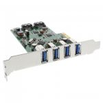 InLine Scheda USB 3.0 + SATA host controller, 4x USB 3.0 + 2x SATA 6Gb/s, PCIe ( PCI-Express )  