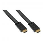 InLine High Speed HDMI Flat Cable with Ethernet 19pin Type-A a 19pin Type-A, piatto, HDMI 3D, pin dorati, nero, 1,5m  