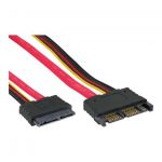 InLine Cavo da Micro SATA 16pin (7+7+2) maschio a Micro SATA 16pin (7+7+2) femmina, solo 5V, chip, 0,5m  