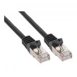 InLine Cavo Patch per rete dati Lan Cat.5e, 2x RJ45, schermatura FUTP, colore nero, 0,5m  