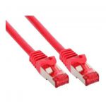 InLine Cavo Patch per rete dati Lan Cat.6, 2x RJ45, doppia schermatura SFTP (PiMf), HalogenFree, colore rosso, 10m  