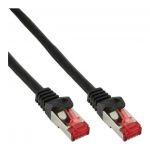 InLine Cavo Patch per rete dati Lan Cat.6, 2x RJ45, doppia schermatura SFTP (PiMf), HalogenFree, colore nero, 5m  