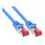 InLine Cavo Patch per rete dati Lan Cat.6, 2x RJ45, doppia schermatura SFTP (PiMf), HalogenFree, colore blu, 3m  