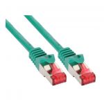 InLine Cavo Patch per rete dati Lan Cat.6, 2x RJ45, doppia schermatura SFTP (PiMf), HalogenFree, colore verde, 1m  