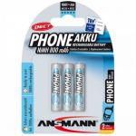 Ansmann Phone DECT Batteria ricaricabile NiMH, Mini stilo (AAA) 3 Pezzi Per telefoni cordless