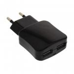 InLine Alimentatore USB da rete elettrica, In: Europlug 100-240VAC, Out: 2 x prese USB 5V/2100mA, nero  