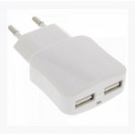 InLine Alimentatore USB da rete elettrica, In: Europlug 100-240VAC, Out: 2 x prese USB 5V/2100mA, bianco  