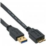 InLine Cavo USB 3.0 Piatto, Type-A maschio/ Type-B Micro maschio, nero, 1,5m  