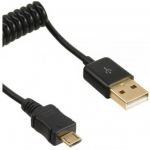 InLine Cavo Micro-USB 2.0, Spirale Estendibile, USB-A maschio / Micro-B maschi, pin dorati, nero, 3m  