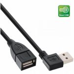 InLine Smart USB 2.0 prolunga Type A maschio angolato a Type A femmina, nero, 1m  