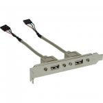 InLine Staffa PCI, 2 porta USB 2.0 esterne, 2x IDC 5 pin femmina interna, 15cm  