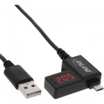 InLine Multimetro monitoraggio tensione e corrente alimentazione per Device con porta Micro USB, cavo con connettore USB Typa A  